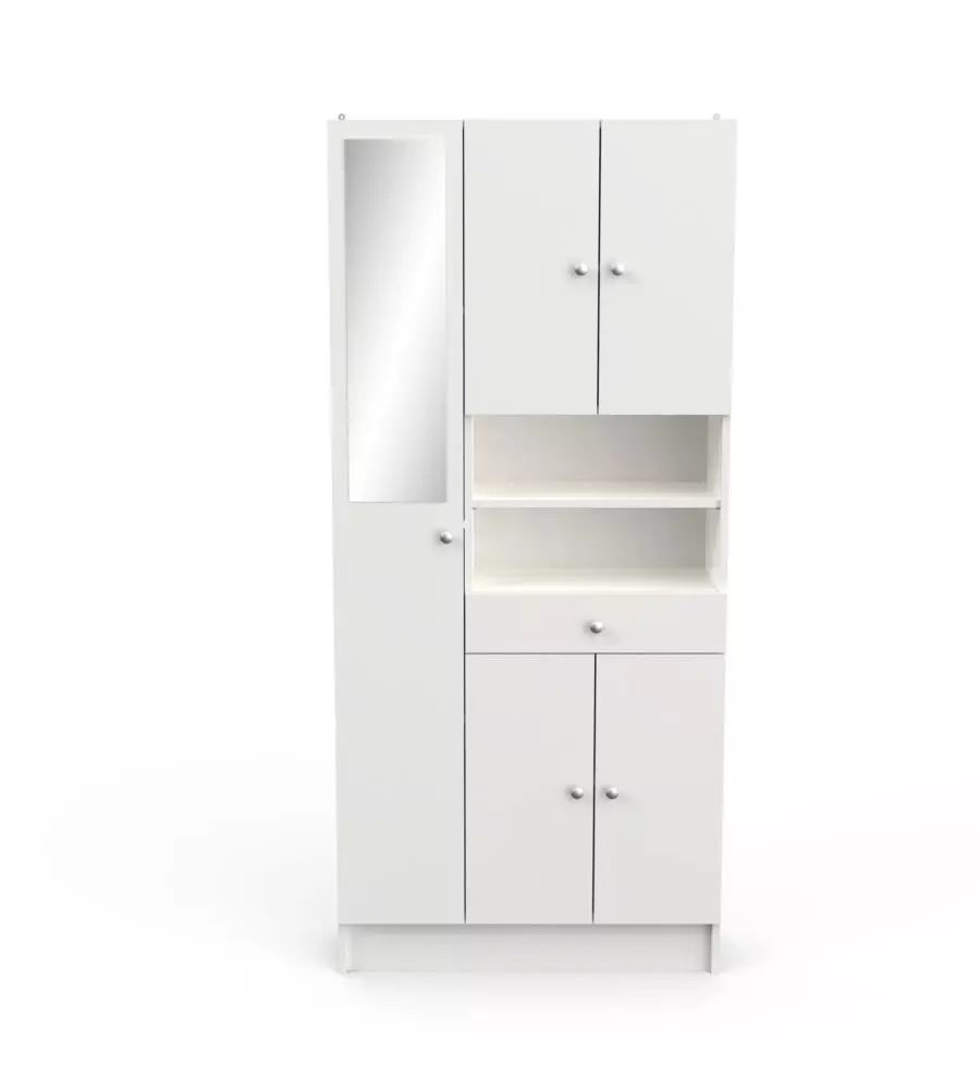 ARMADIO CON SPECCHIO "BIKINI" BIANCO, 82X32X180 CM